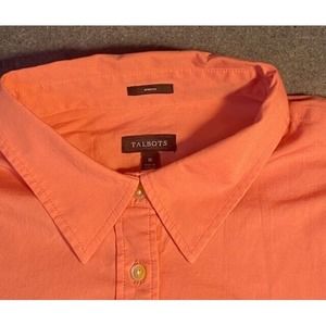 TALBOTS Women's PEACH Sz 16 BUTTON DOWN top‎ STRETCH